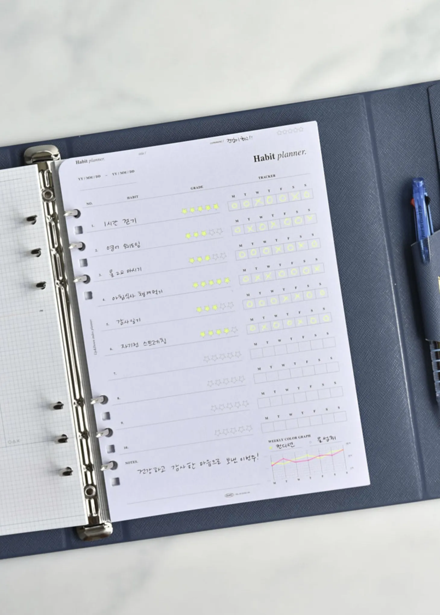 Up&Down Index 6 Ring A5 Planner Refill