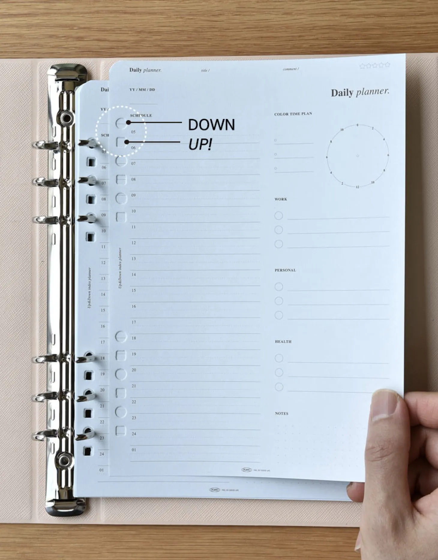 Up&Down Index 6 Ring A5 Planner Refill