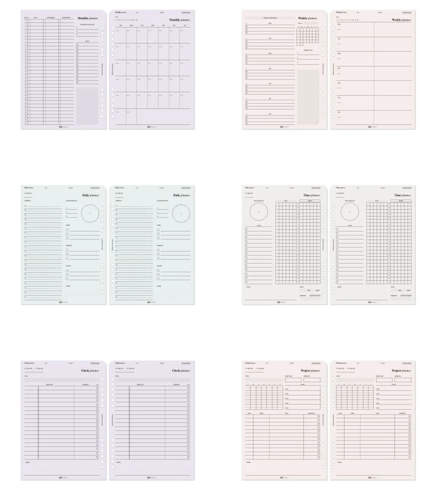 Up&Down Index 6 Ring A5 Planner Refill