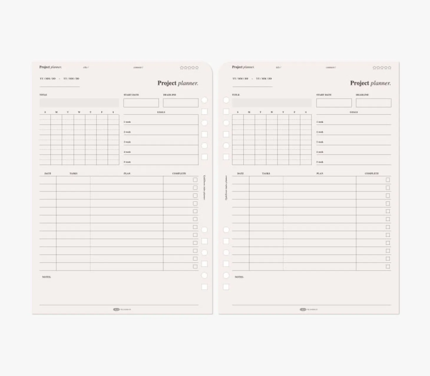 Up&Down Index 6 Ring A5 Planner Refill