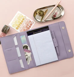 Vegan Leather A5 Notepad & Pen Organizer Set