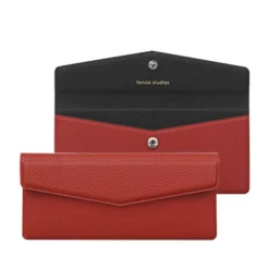Vegan Leather Button Envelope Pouch