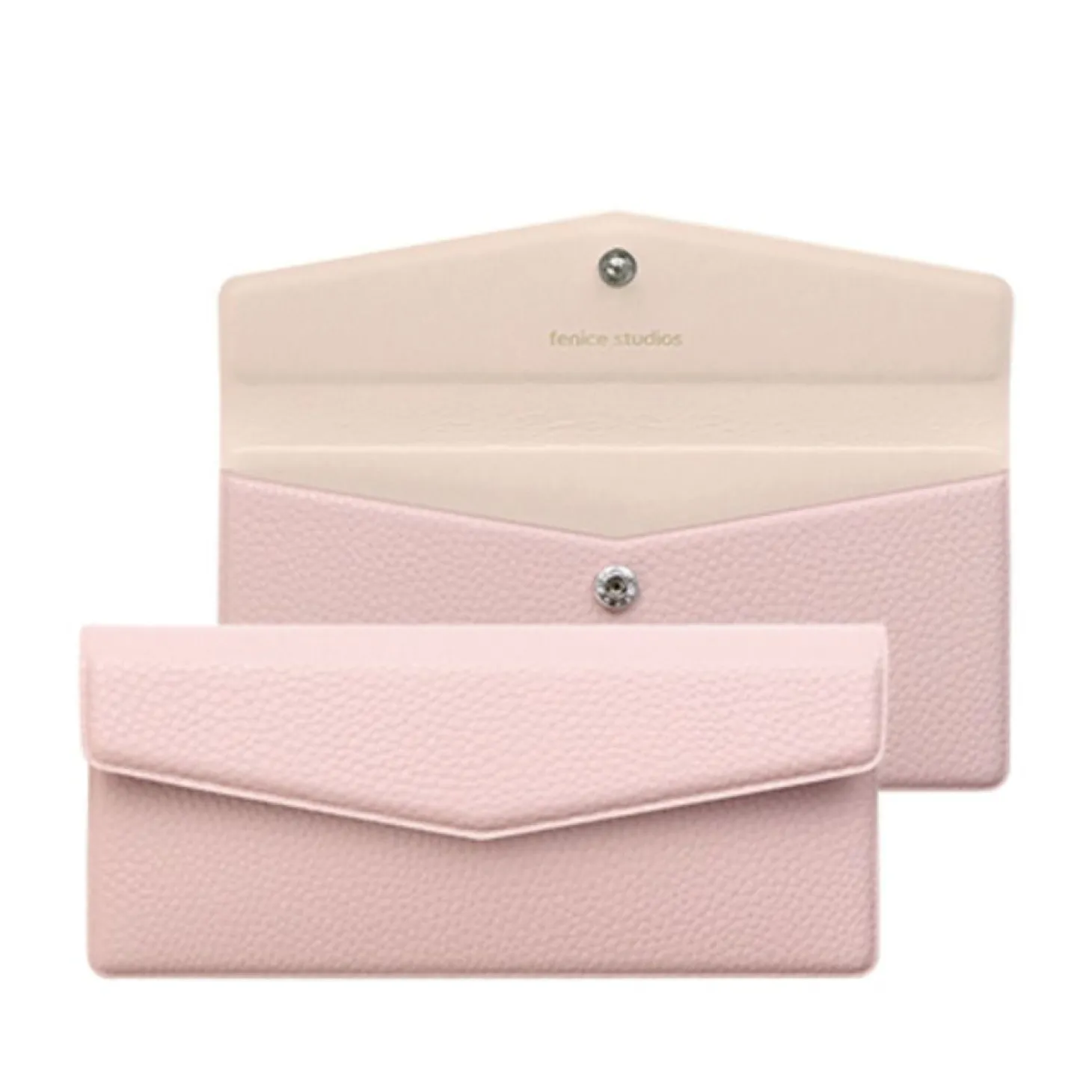 Vegan Leather Button Envelope Pouch