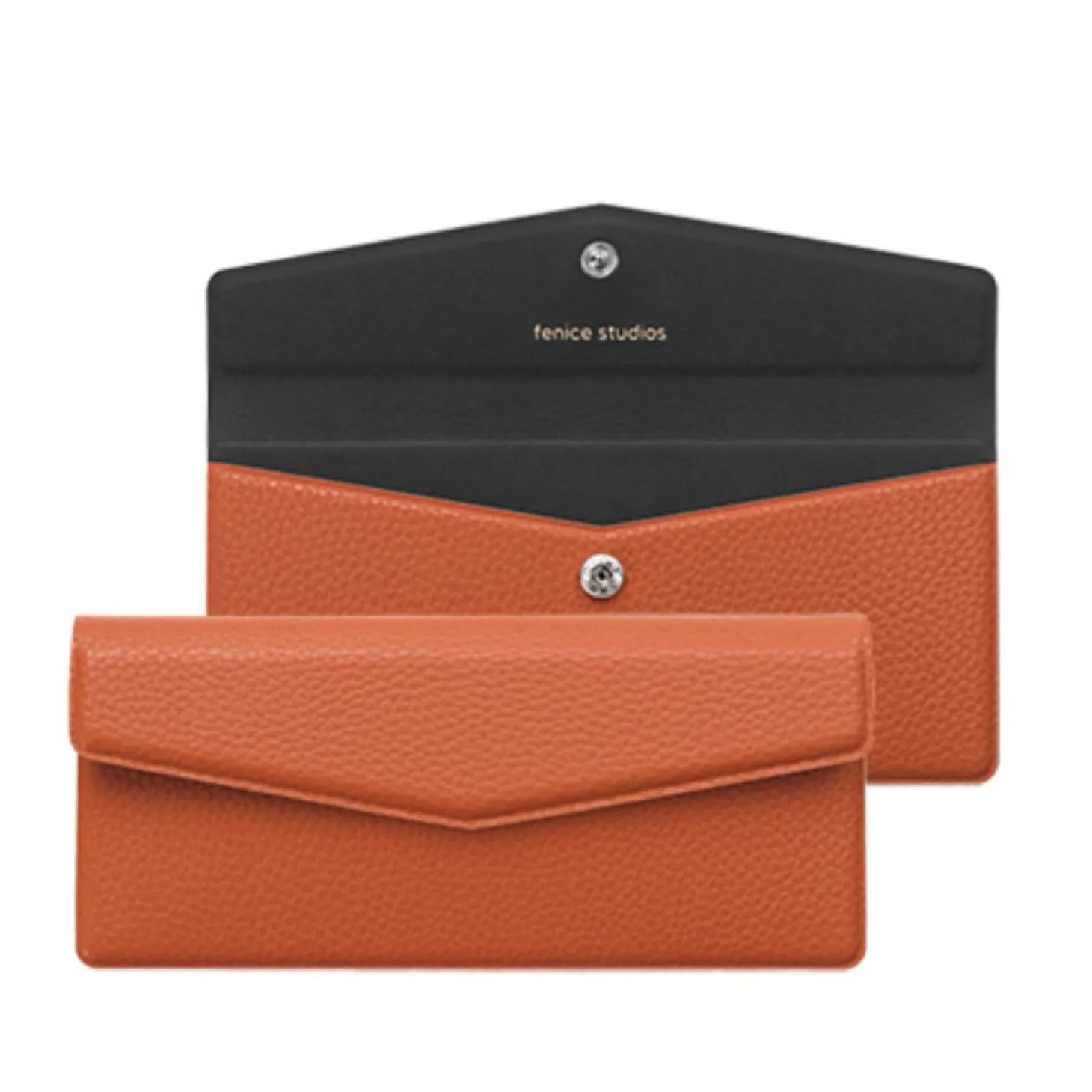 Vegan Leather Button Envelope Pouch
