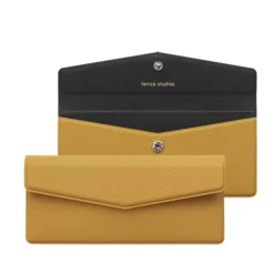 Vegan Leather Button Envelope Pouch