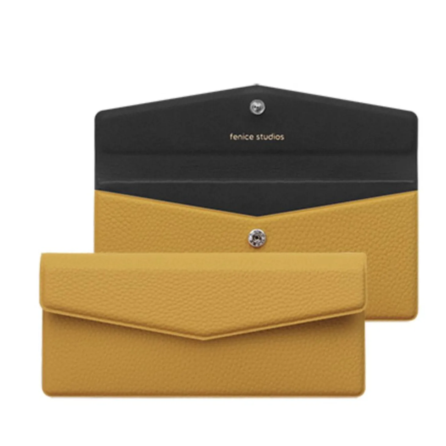 Vegan Leather Button Envelope Pouch