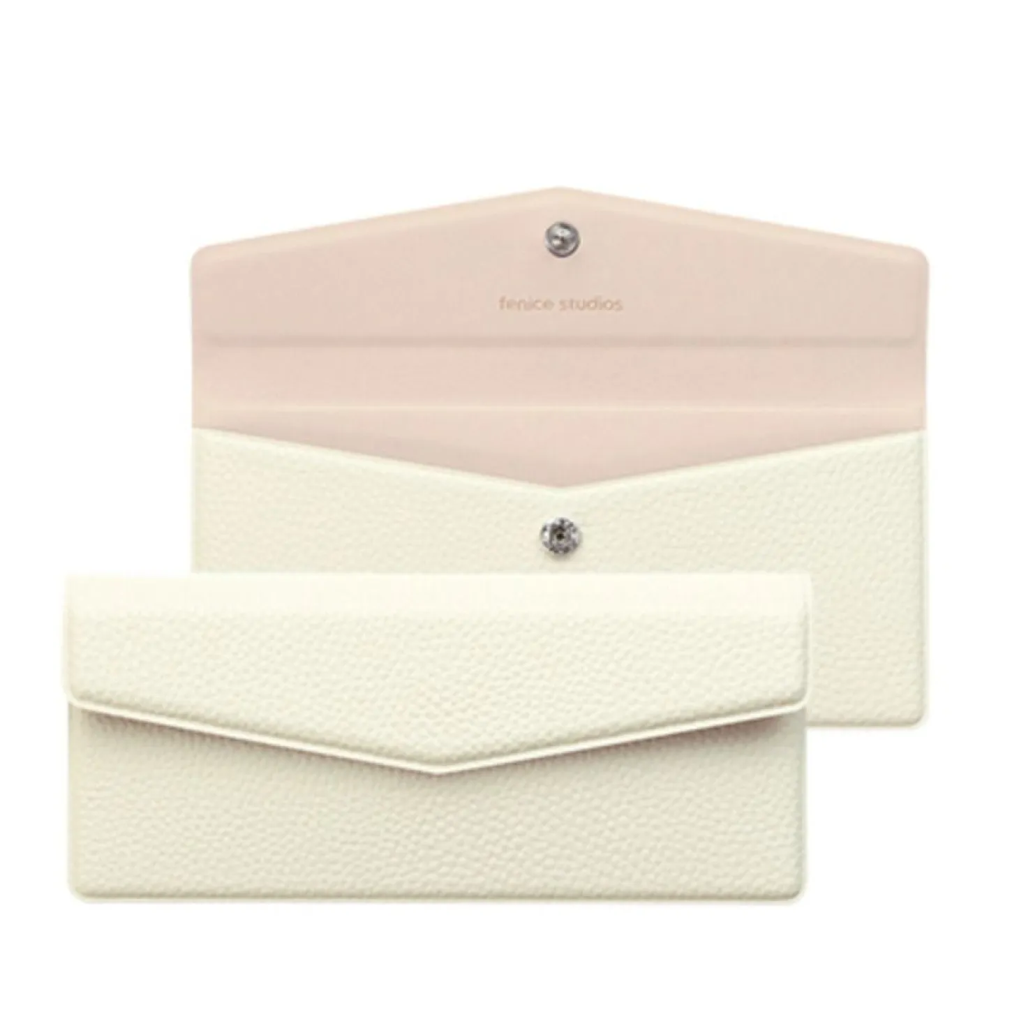 Vegan Leather Button Envelope Pouch