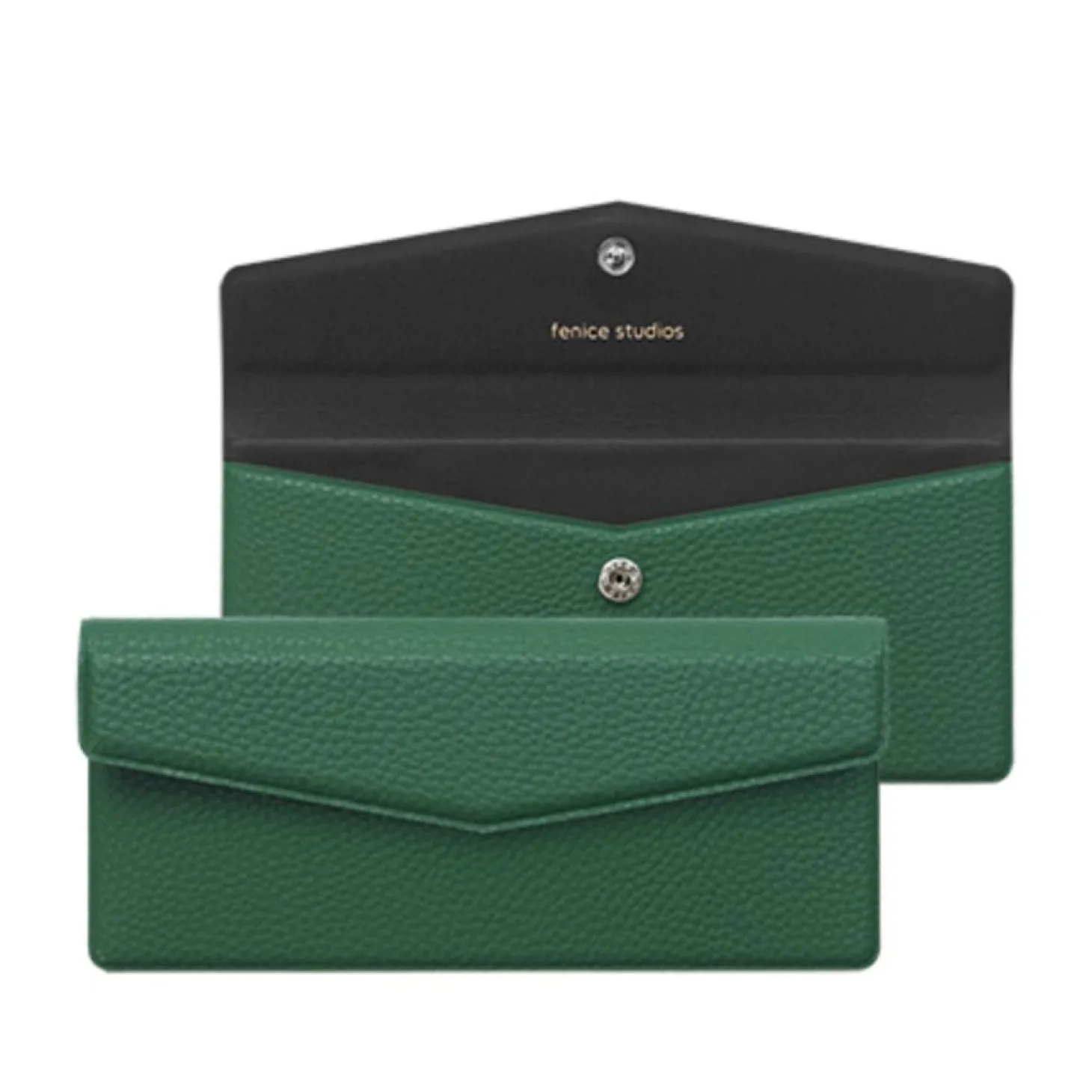 Vegan Leather Button Envelope Pouch