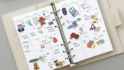 Vegan Leather Button 6 Ring A6 Planner