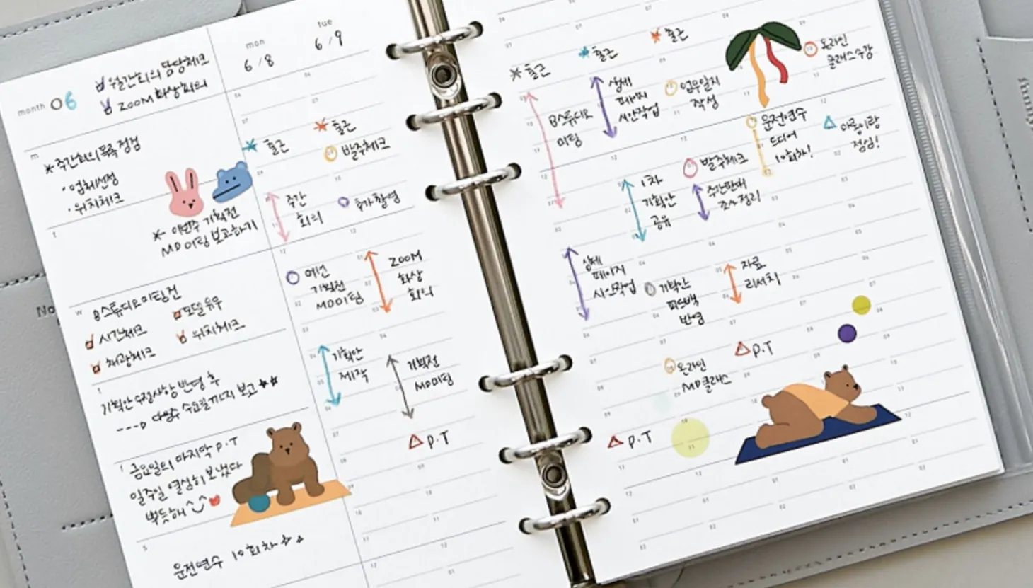 Vegan Leather Button 6 Ring A6 Planner