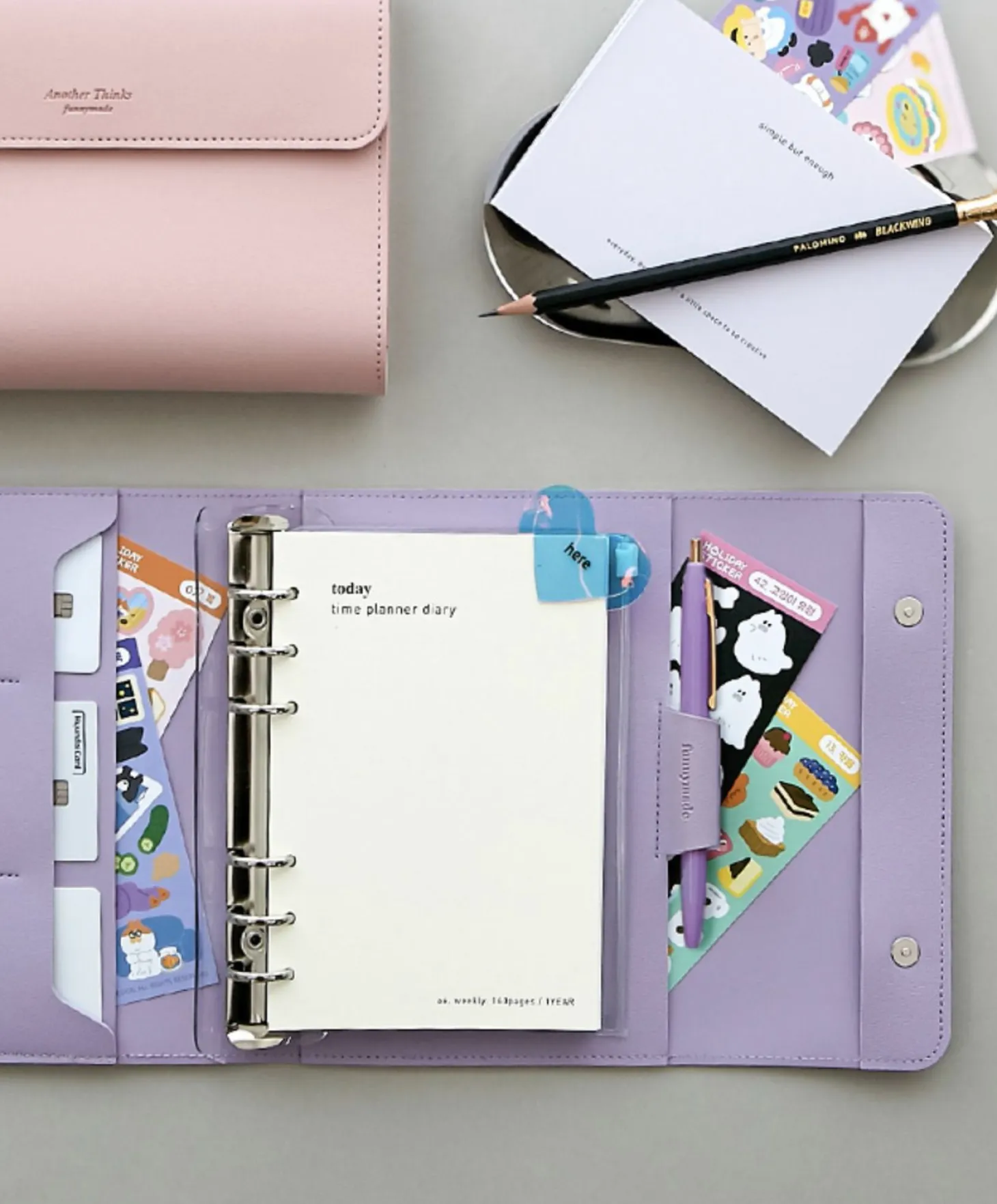 Vegan Leather Button 6 Ring A6 Planner