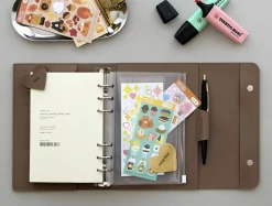 Vegan Leather Button 6 Ring A6 Planner