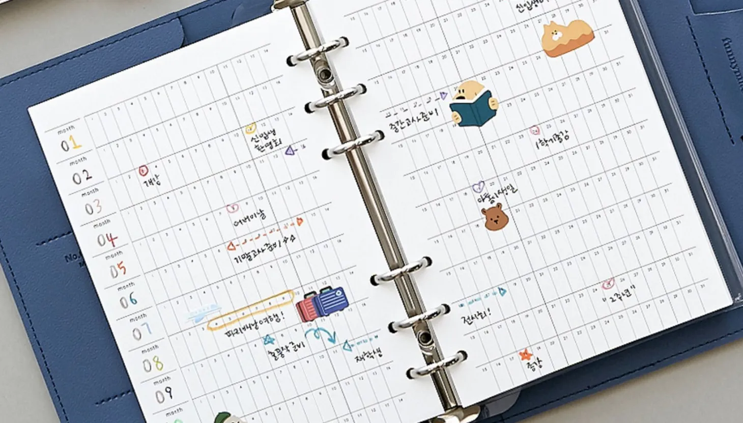 Vegan Leather Button 6 Ring A6 Planner