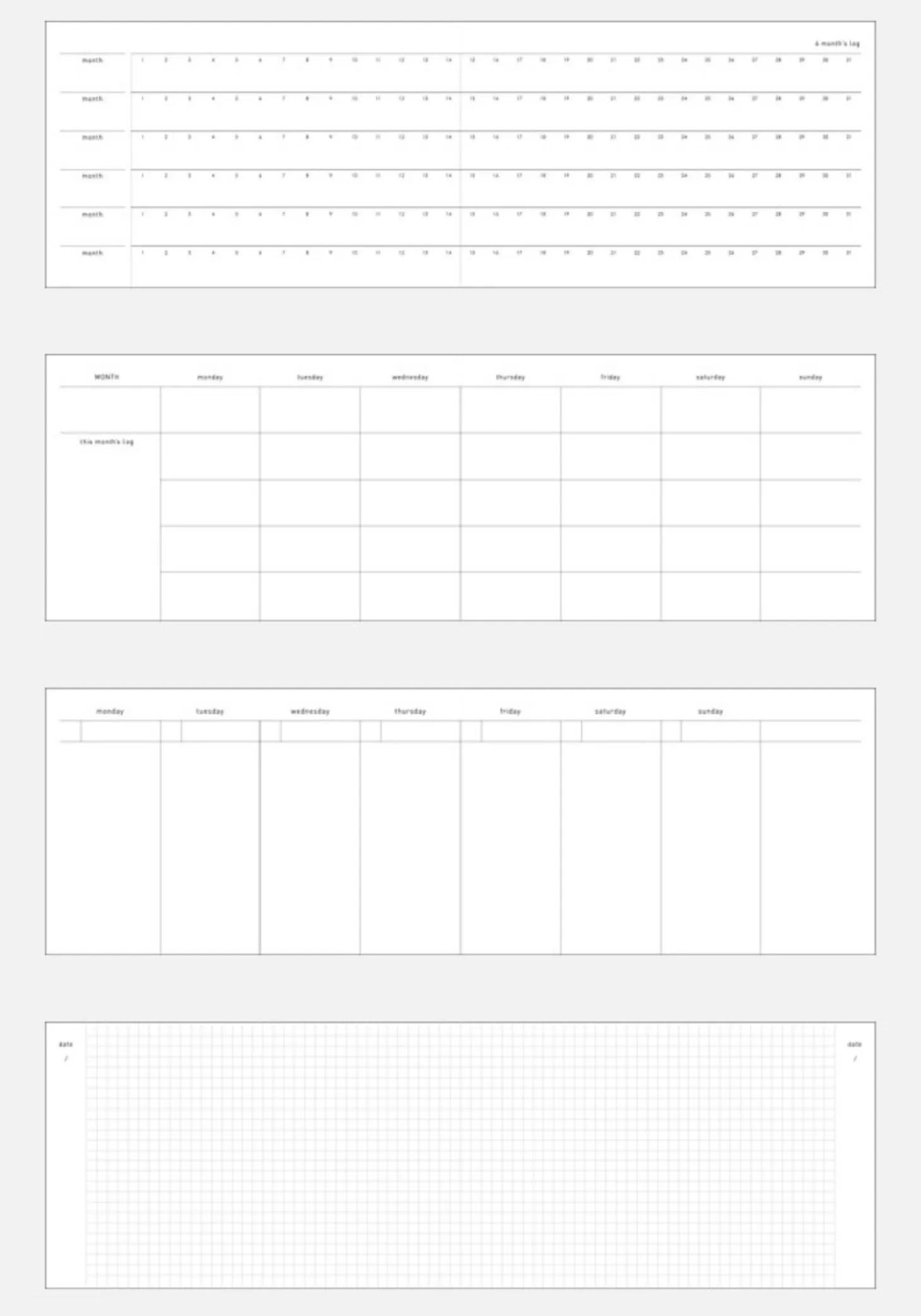 Vegan Leather Simple Semi Year Weekly Planner