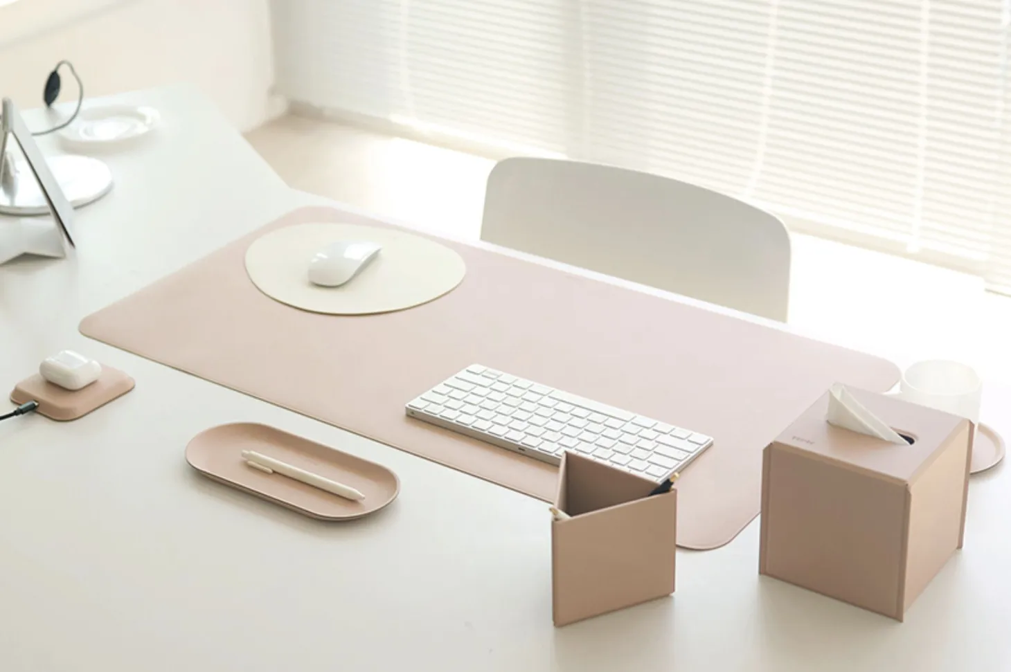 Vegan Leather Wide Desk Mat