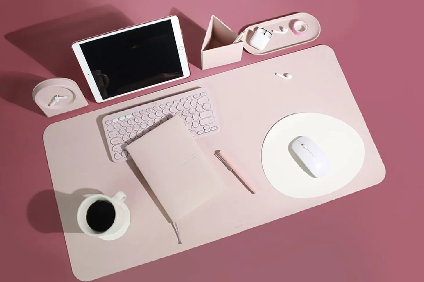 Vegan Leather Wide Desk Mat