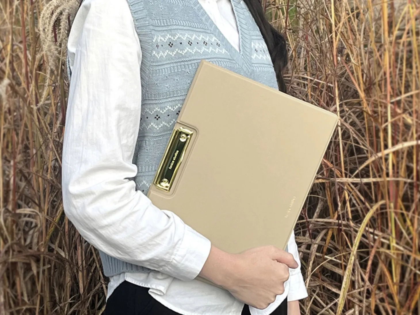 Vertical Folding Vegan Leather Clipboard