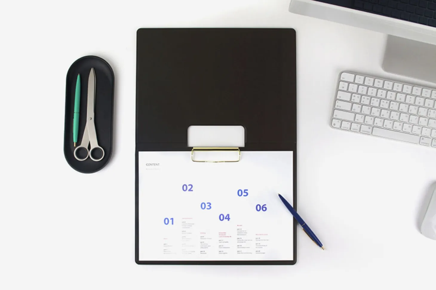 Vertical Folding Vegan Leather Clipboard