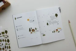 White Stitched Monthly Planner