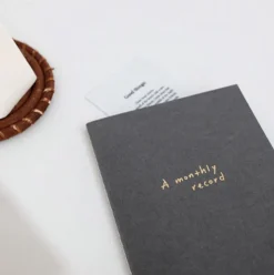 White Stitched Monthly Planner