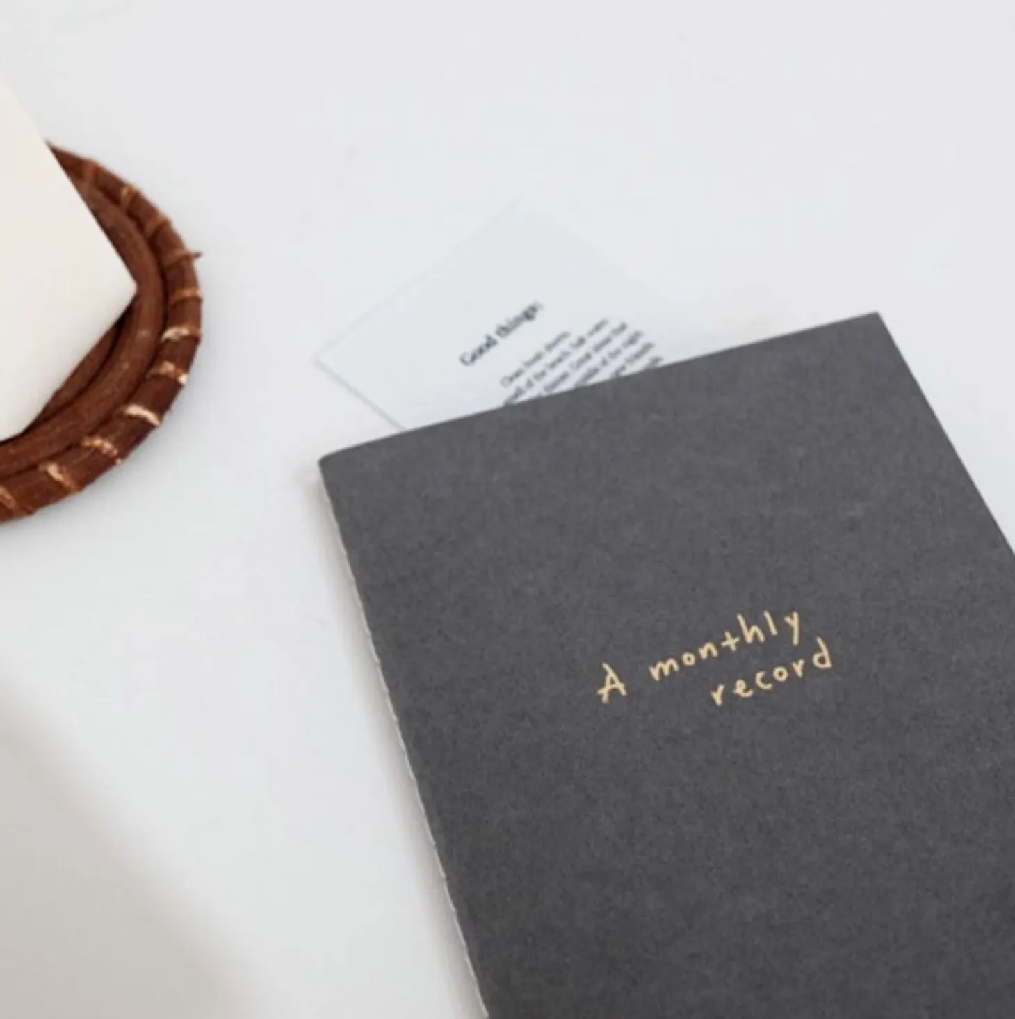 White Stitched Monthly Planner