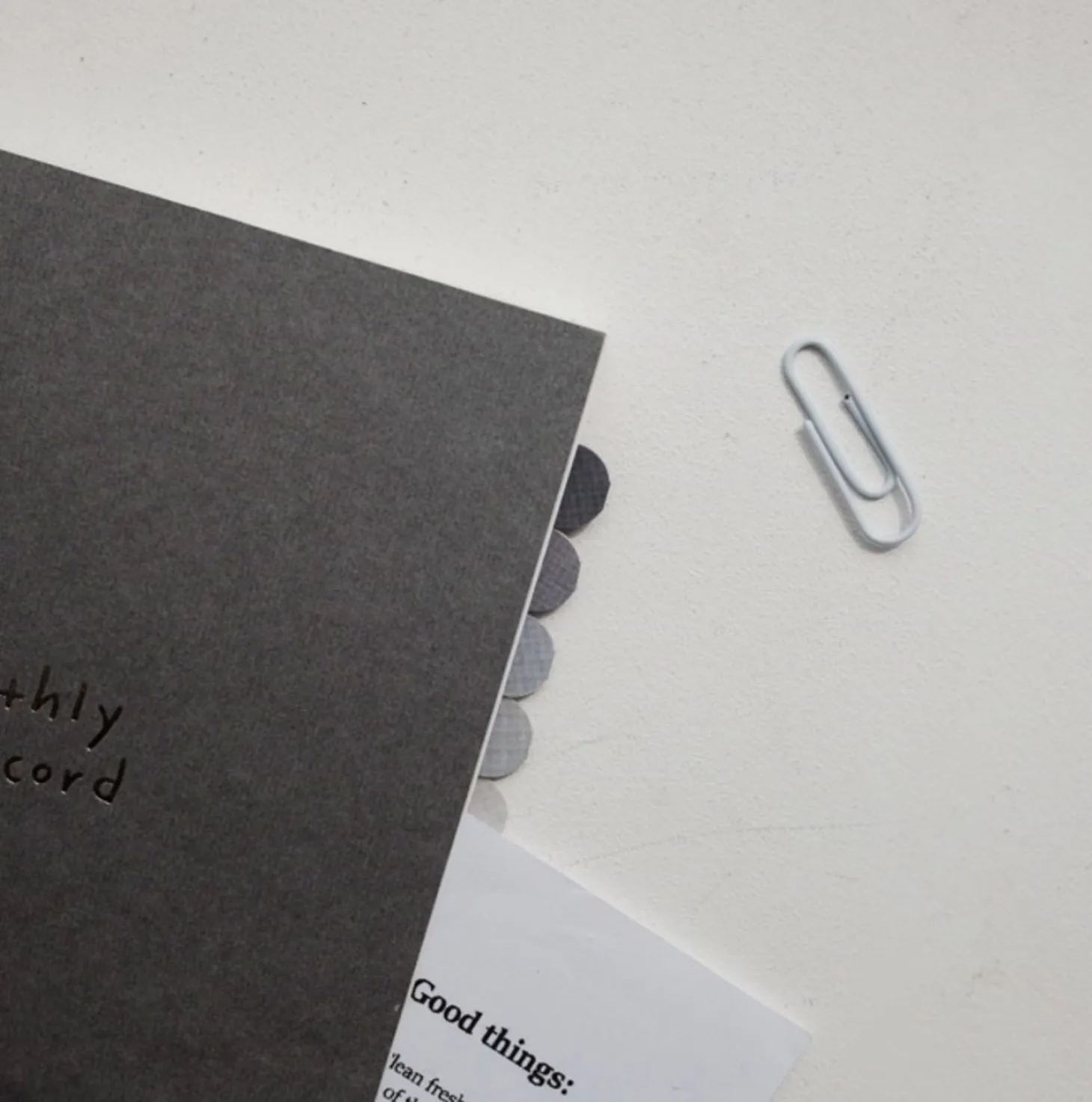White Stitched Monthly Planner