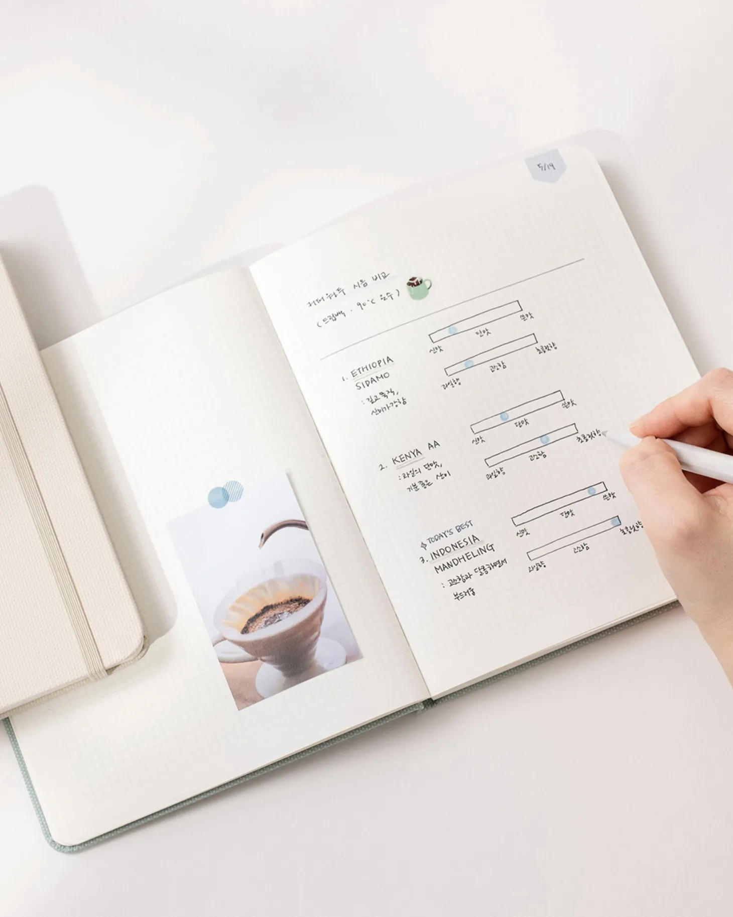 Wide Record Hardcover Grid Notebook v2