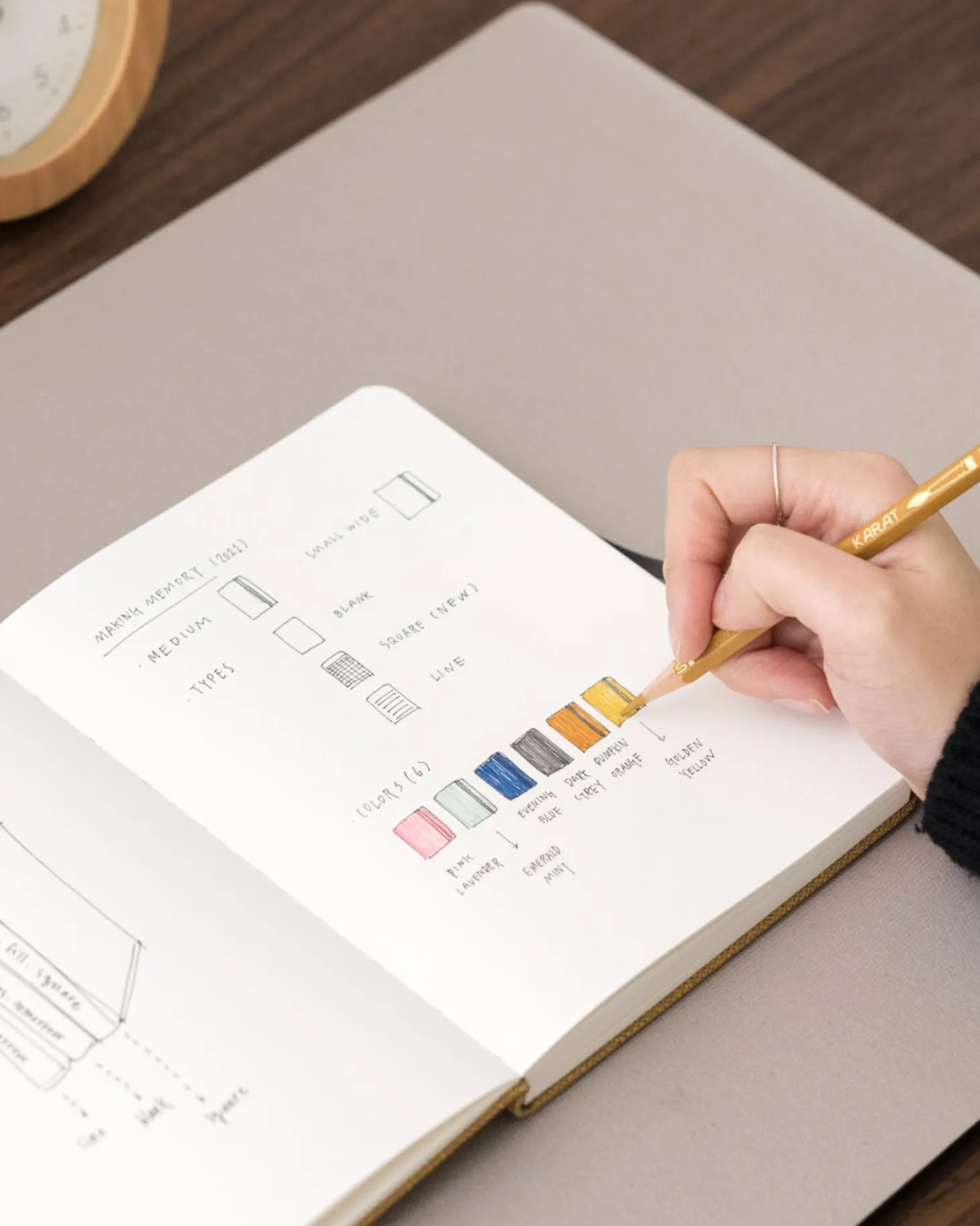Wide Record Hardcover Plain Notebook