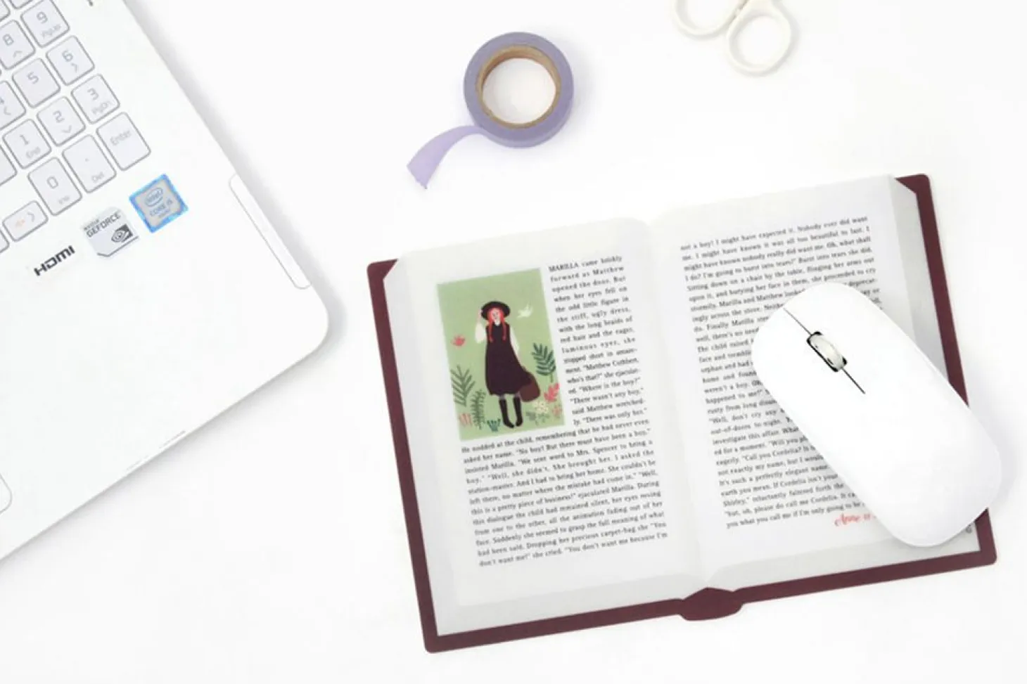 World Literature Opened Book Mouse Pad