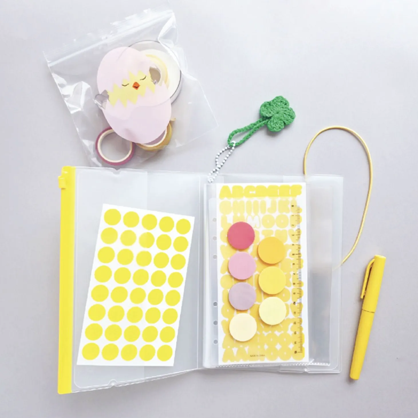 Zipper Sticker Pocket Binder