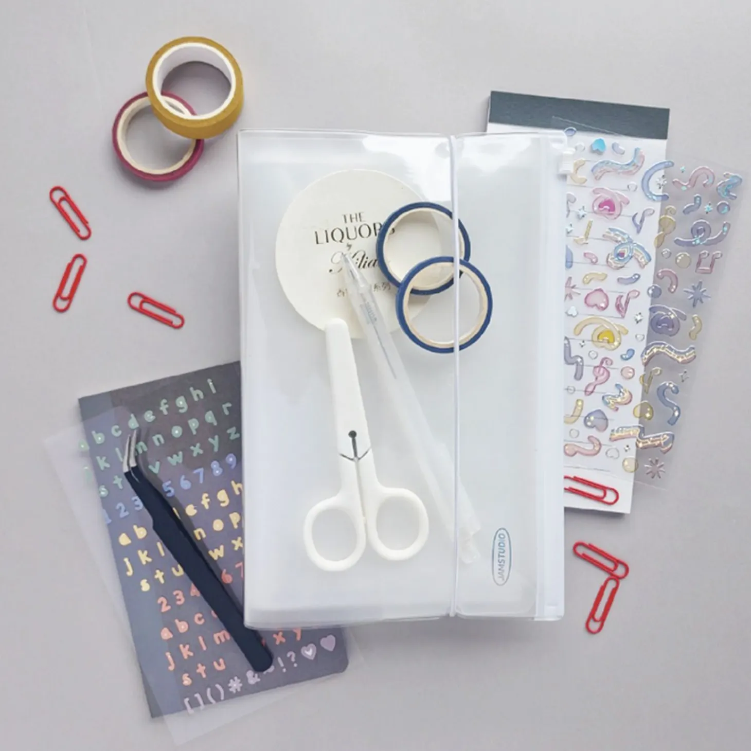 Zipper Sticker Pocket Binder
